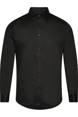 Clean Cut London Stretch Nano Shirt L/S Tops Shirts Business Black