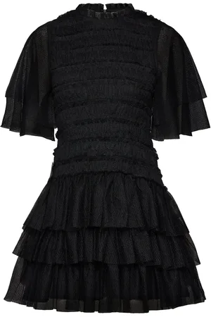By Malina Minnie Short Sleeve Lace Mini Dress Designers Short Dress Black