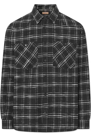 Rue de Tokyo Samwell Japanese Flannel Check Tops Shirts Casual Black