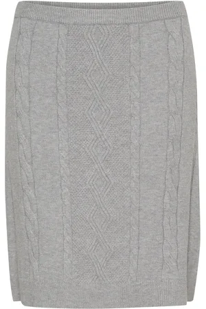 Cream Crdela Short Knit Skirt Skirts Short Skirts Grey