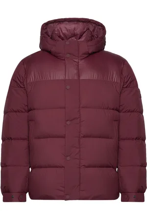 Tommy Hilfiger Mix Down Hooded Puffer Jacket Foret Jakke Red