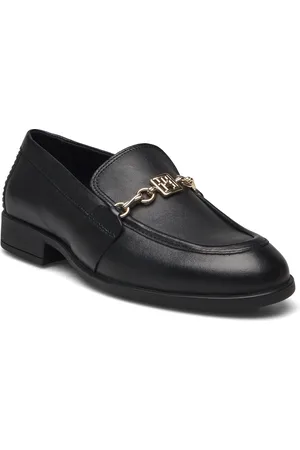 Tommy Hilfiger Th Chain Leather Loafer Shoes Flat Loafers Black