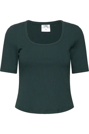 Casall Scoop Rib Tee Sport T-shirts & Tops Short-sleeved Green