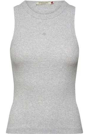 Scotch&Soda Core Rib Racer Tank Tops T-shirts & Tops Sleeveless Grey