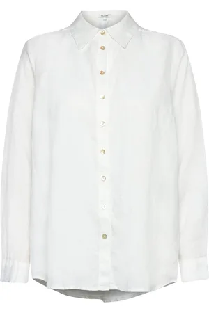 Claire Woman Cwrasmina - Shirt Tops Shirts Linen Shirts White