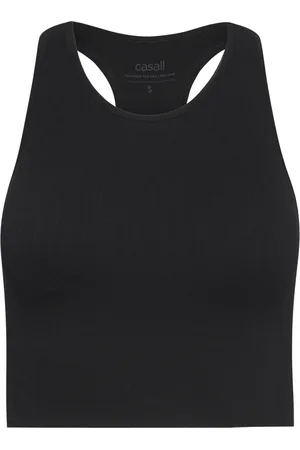 Casall Multi Rib Seamless Padded Sports Top Sport Women Sport Clothing Sports Tops & T-shirts Sport Crop Tops Sport Sleeveless Crop Tops Black