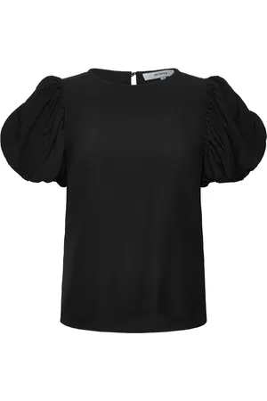 Minus Msbaya Short Sleeve Blouse Tops Blouses Short-sleeved Black