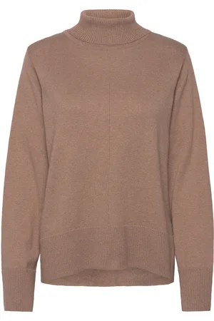 Cream Cranva Rollneck Pullover Tops Knitwear Turtleneck Brown