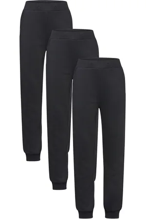 Lindex Trousers Basic Solid 3 Pack Bottoms Sweatpants Black