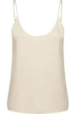 Scotch&Soda Core Jersey Woven Tank Tops T-shirts & Tops Sleeveless Cream