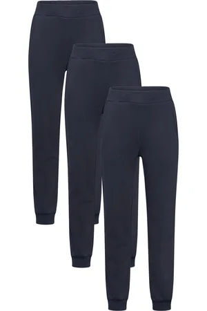 Lindex Trousers Basic Solid 3 Pack Bottoms Sweatpants Navy