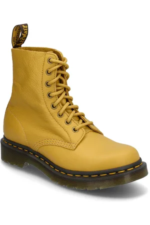 Dr. Martens 1460 Pascal Mustard Virginia Shoes Boots Ankle Boots Ankle Boots Flat Heel Yellow