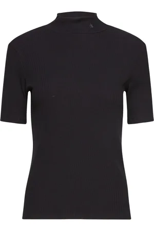Scotch&Soda Core Mock Neck Rib T-Shirt Tops T-shirts & Tops Short-sleeved Black