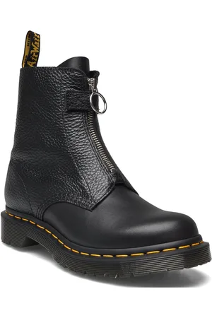 Dr. Martens 1460 Pascal Frnt Zip Black Wanama+Milled Nappa Shoes Boots Ankle Boots Ankle Boots Flat Heel Black