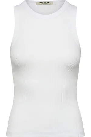 Scotch&Soda Core Rib Racer Tank Tops T-shirts & Tops Sleeveless White