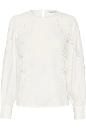 Kaffe Kachristine Blouse Tops Blouses Long-sleeved White