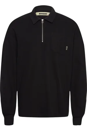 Woodbird Wbdom Terry Polo Tops Polos Long-sleeved Black