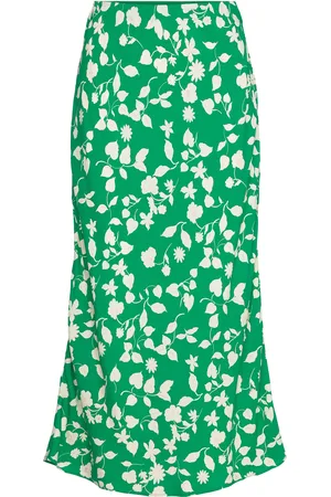 MANGO Printed Long Skirt Skirts Maxi Skirts Green