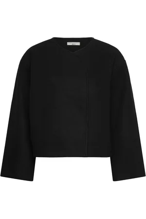 Gina Tricot Round Neck Short Jacket Uldjakke Jakke Black