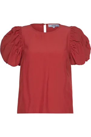 Minus Msbaya Short Sleeve Blouse Tops Blouses Short-sleeved Red