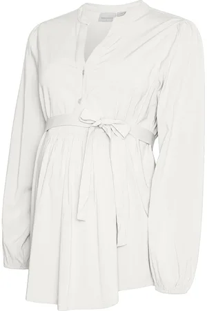 Mama;licious Mlelva Lia L/S Wo Top 2F Tops Blouses Long-sleeved White