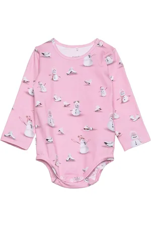 Gugguu Baby Print Bodysuit Bodies Long-sleeved Pink