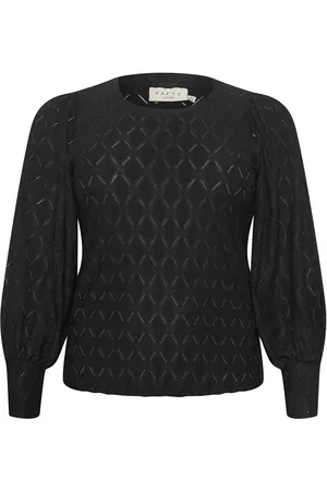 Kaffe Kctina Lace Blouse Tops Blouses Long-sleeved Black