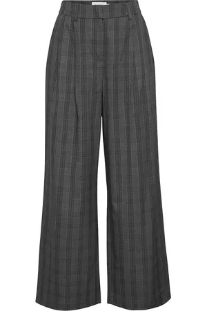 MSCH Mschcalile Hw Pants Chk Bottoms Trousers Chinos Grey