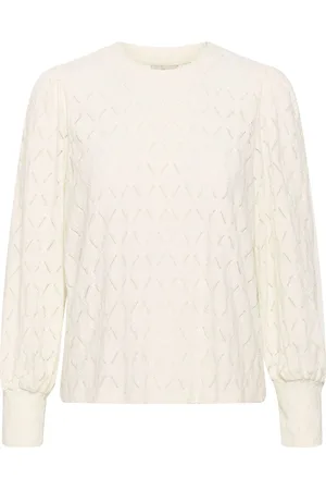 Kaffe Katine Lace Blouse Tops Blouses Long-sleeved White