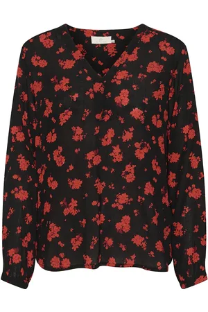 Kaffe Kaamber Blouse Ls Printed Tops Blouses Long-sleeved Black