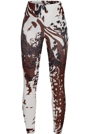 Röhnisch Printed High Waist Tights Sport Running-training Tights Brown