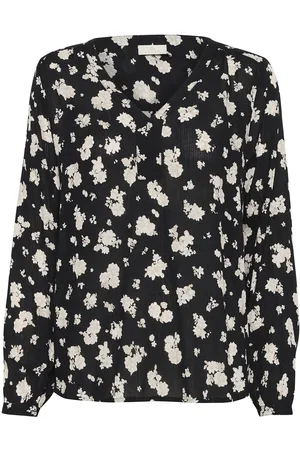 Kaffe Kaamber Blouse Ls Printed Tops Blouses Long-sleeved Black