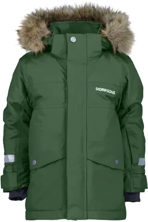 Didriksons Bjärven Kids Parka 3 Parka Jakke Green