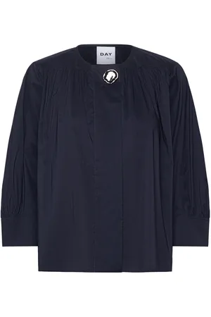 DAY Birger et Mikkelsen Reese - Clean Cotton Stretch Tops Blouses Long-sleeved Navy