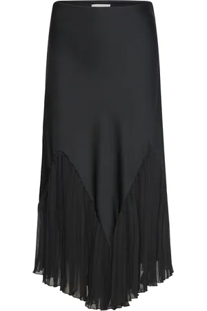 By Malina Penelope Frill Detailed Midi Skirt Designers Knee-length & Midi Skirts Black