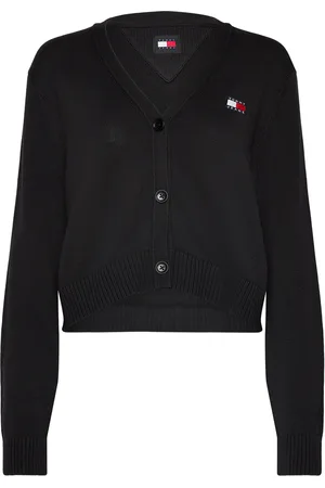 Tommy Hilfiger Tjw Essential Badge Cardigan Ext Tops Knitwear Cardigans Black