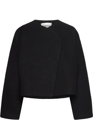 By Malina Elia Cropped Wool Blend Jacket Designers Jackets Wool Jackets Black
