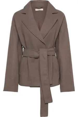 Gina Tricot Belted Short Coat Uldjakke Jakke Brown