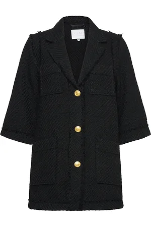 Coster Copenhagen Long Bouchle Jacket Blazers BouclÉ Blazers Black