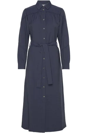 Coster Copenhagen Dress With Belt Knælang Kjole Blue
