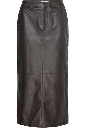 By Malina Pim Leather Maxi Skirt Designers Maxi Dress Beige