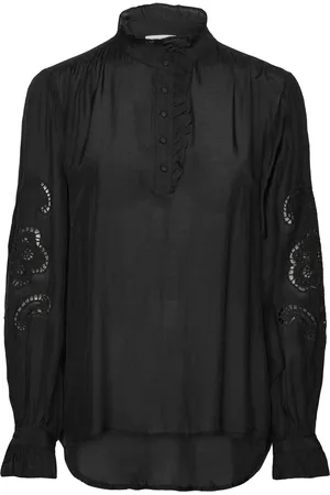 Saint Tropez Greyasz Blouse Tops Blouses Long-sleeved Black