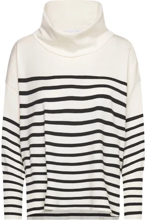 Saint Tropez Grilasz Cowlneck Pullover Tops Knitwear Turtleneck White