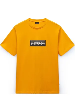 Napapijri Box Logo Short Sleeve T-Shirt Tops T-Kortærmet Skjorte Yellow