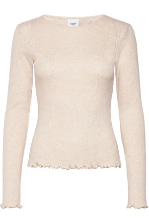 Saint Tropez Grusz Blouse Tops T-shirts & Tops Long-sleeved Cream