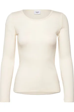 Saint Tropez Garimasz Wool Ls Blouse Tops T-shirts & Tops Long-sleeved Beige