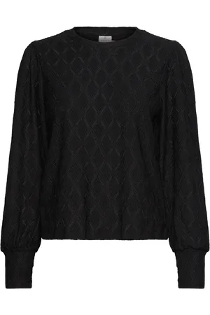 Kaffe Katine Lace Blouse Tops Blouses Long-sleeved Black