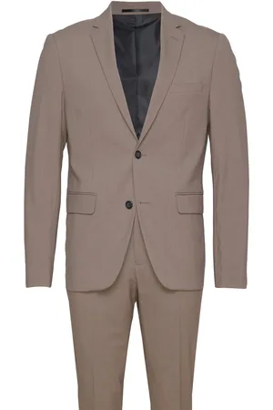 Lindbergh Plain Mens Suit - Normal Length Habit Beige