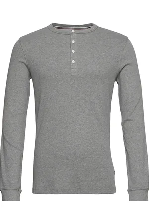 Lindbergh Solid Gradad W Contrast Fabric L/S Tops T-Langærmet Skjorte Grey