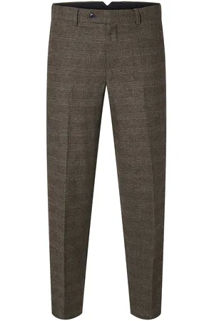 SELECTED Slhslim-Reed Wool Trs Noos Bottoms Trousers Formal Brown